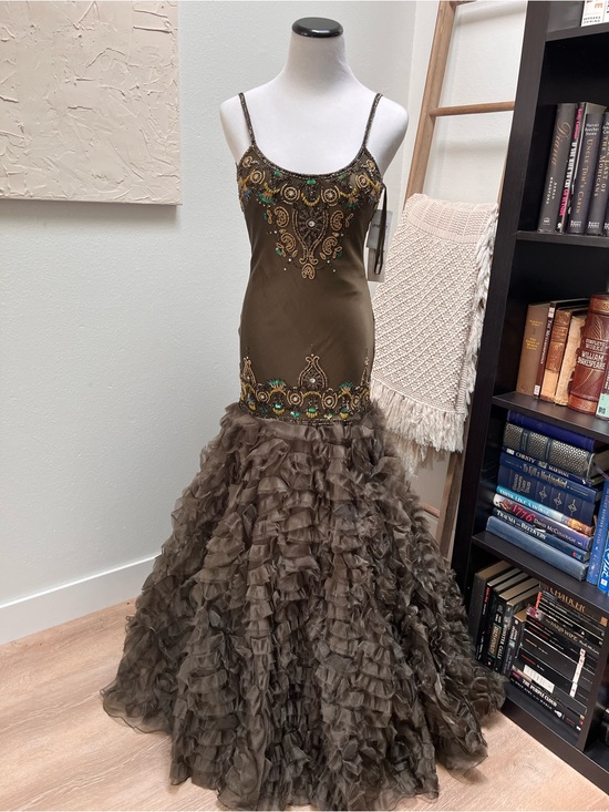 Sue Wong Dresses & Skirts - Sue Wong Olive Green Ruffled Mermaid Evening Dress